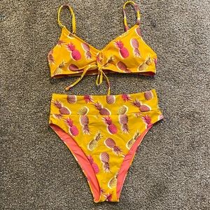 Aerie High Waist Bikini Bottom Pineapple